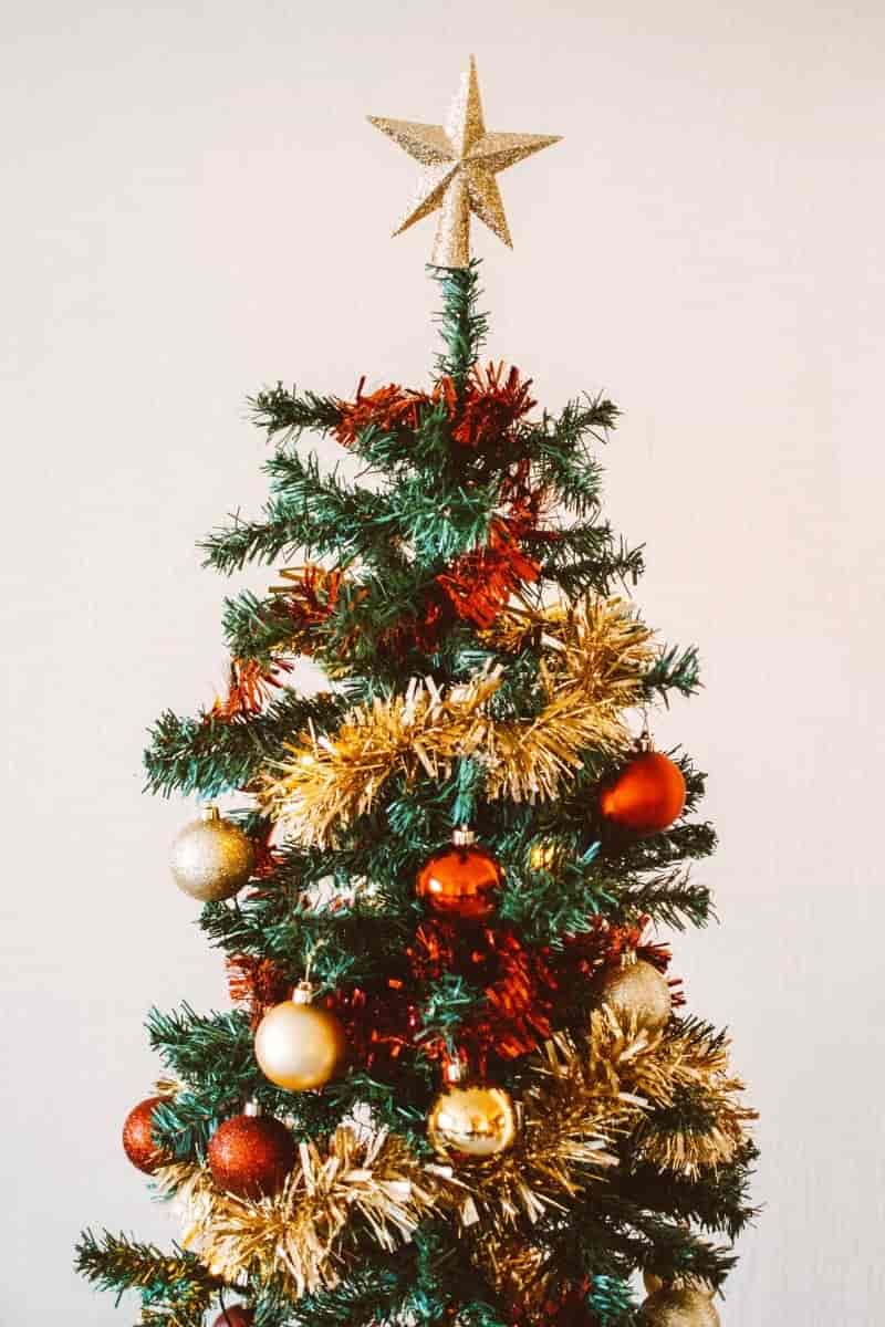 Red and Golden Christmas Tree Decor