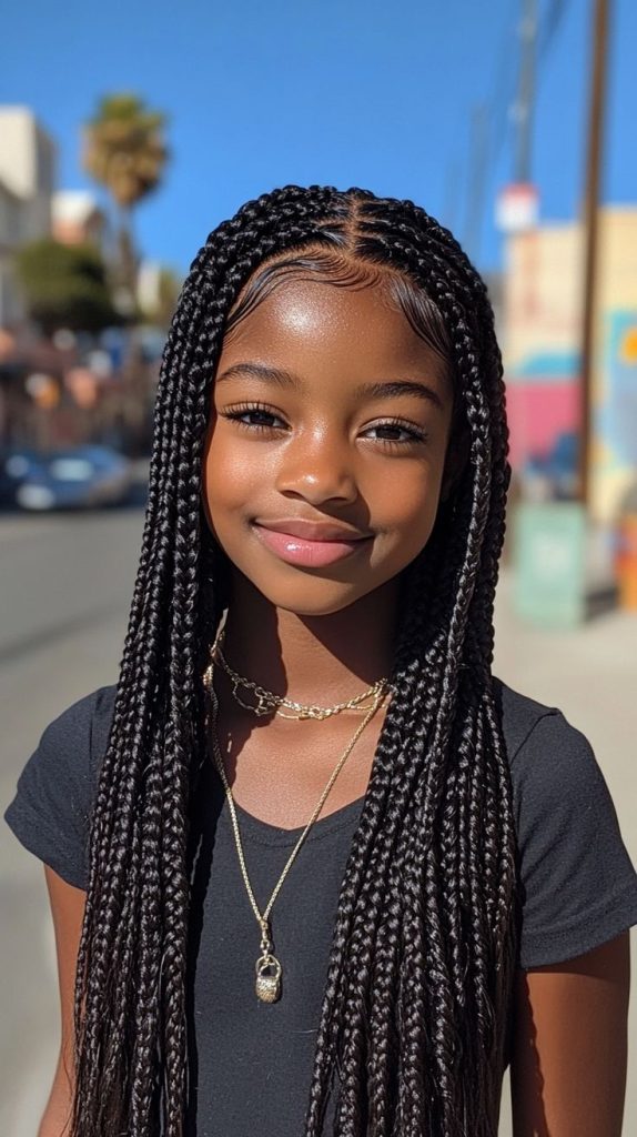 Knotless braids black kids hairstyles