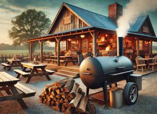 How to Tell If a BBQ Joint Near Me in Killen, AL Uses a Traditional Smoker raditional BBQ smoker outside a rustic restaurant in Killen, AL