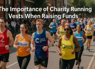 The Importance of Charity Running Vests When Raising Funds Runners wearing charity vests during a fundraising marathon.