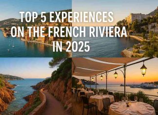 Top 5 Experiences on the French Riviera in 2025 French Riviera collage with coastal towns, luxury views, nature trails, and sunset dining.