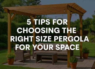 5 Tips for Choosing the Right Size Pergola for Your Space Backyard pergola sized to fit patio furniture area.