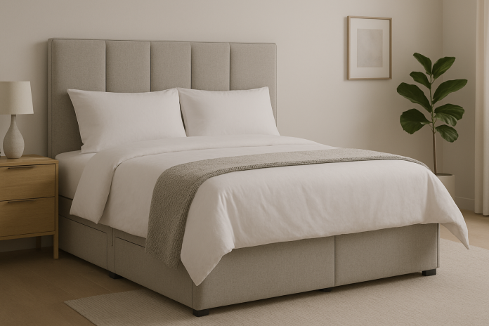 The Divan Difference: Why These Beds Are Back in Style Stylish divan bed in a modern bedroom with neutral decor.