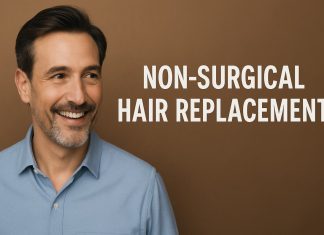 Discover the Power of Non Surgical Hair Replacement: Safe, Natural, and Confidence-Boosting Solutions Smiling man with natural non-surgical hair replacement system.