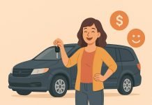 How Preventive Car Maintenance Makes Mom Life Easier by Saving Time, Money, and Stress Happy mom with a car, highlighting benefits of preventive vehicle maintenance.