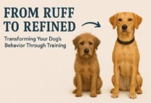 Before and after dog training transformation