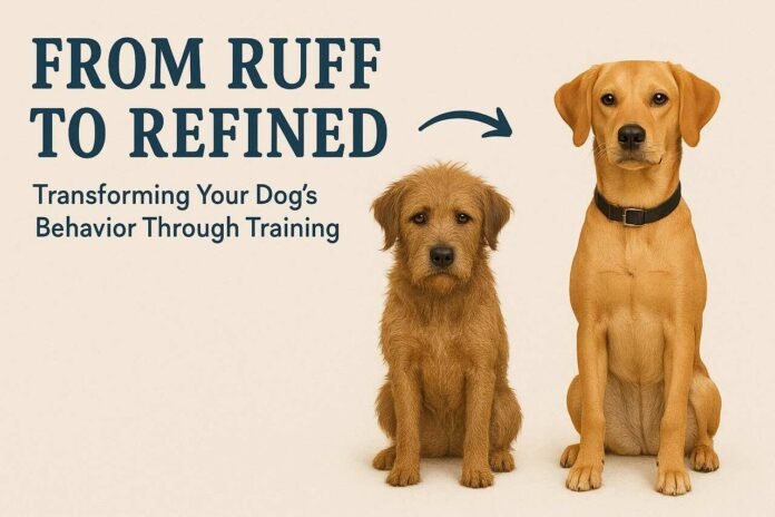 Before and after dog training transformation