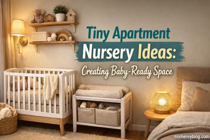 Tiny Apartment Nursery Ideas Tiny apartment nursery with compact crib and smart storage