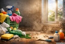 Warning: Your Spring Clean Is Making Things Worse—Here’s Why Spring clean making things worse with dust and spilled cleaning supplies