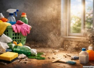 Warning: Your Spring Clean Is Making Things Worse—Here’s Why Spring clean making things worse with dust and spilled cleaning supplies