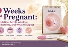 2 Weeks Pregnant: Ovulation, Fertile Window, Symptoms, and What to Expect 2 Weeks Pregnant illustration showing ovulation, fertile window, egg and sperm, pregnancy test, and week 2 pregnancy timeline.
