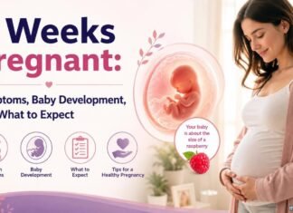 8 Weeks Pregnant: Symptoms, Baby Development, and What to Expect 8 weeks pregnant baby development and pregnancy symptoms illustration