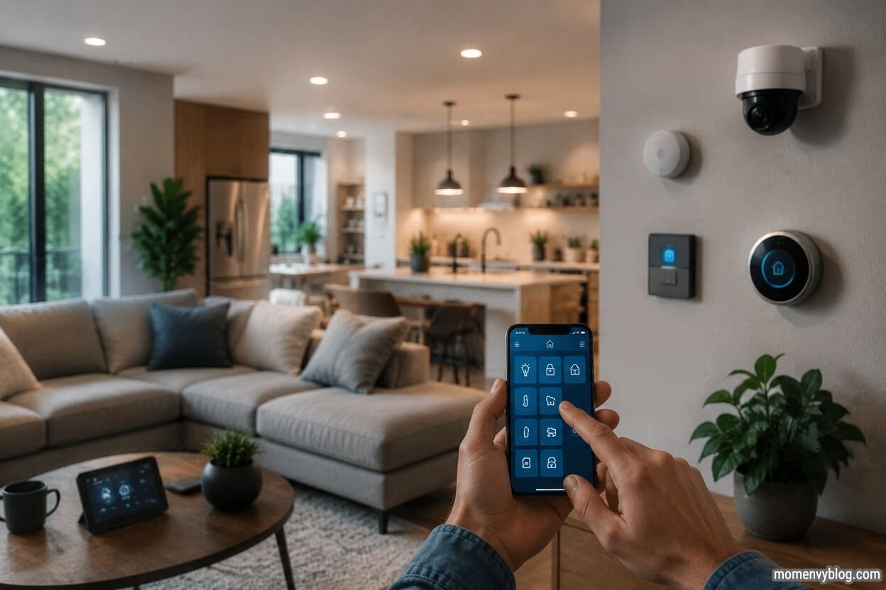 Connected smart home devices improving maintenance through a mobile control system.