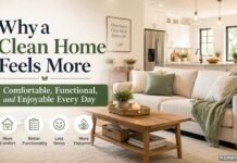 Why a Clean Home Feels More Comfortable, Functional, and Enjoyable Every Day Clean, comfortable living room showing how a tidy home improves comfort, functionality, and everyday enjoyment.